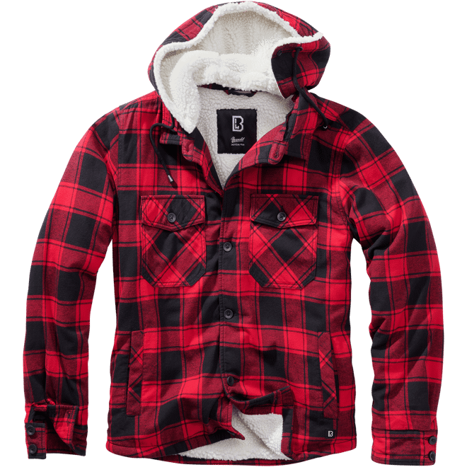 Brandit Bunda Lumberjacket Hooded červená | černá 6XL