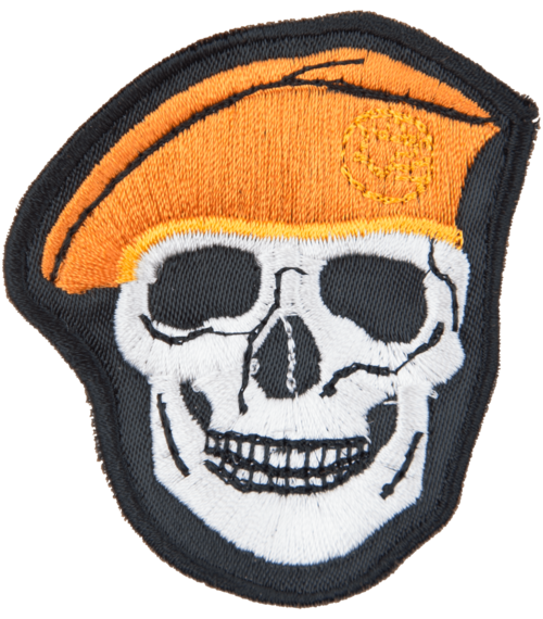 Nášivka: Lebka s baretem [oranžovým]